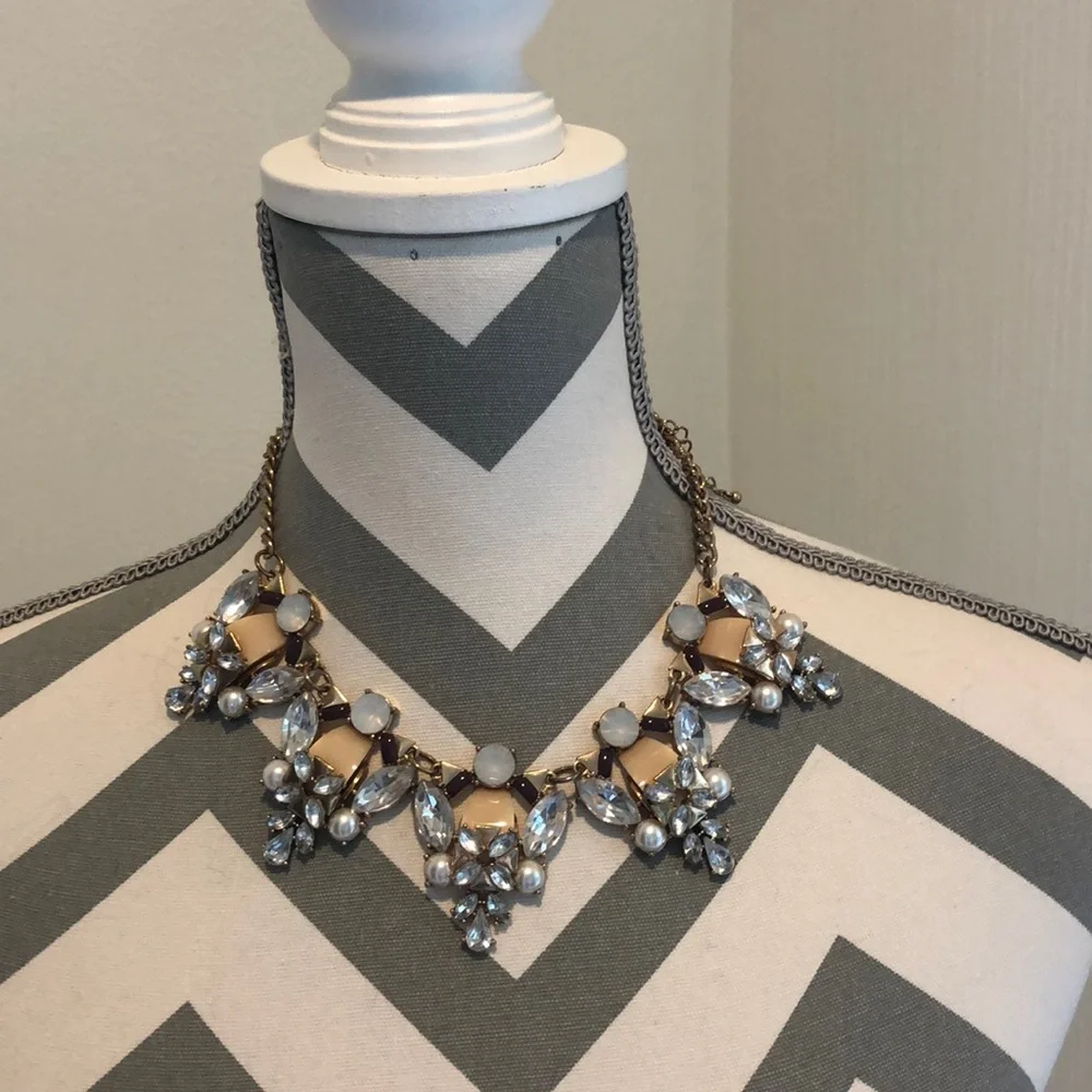 Statement Necklace Bundle Lot 5 Piece Fringe Tassel Bib Turquoise Floral Gold